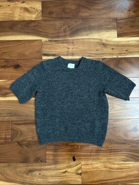 H&M Women's Short-Sleeve Crewneck Tee - Charcoal Gray
